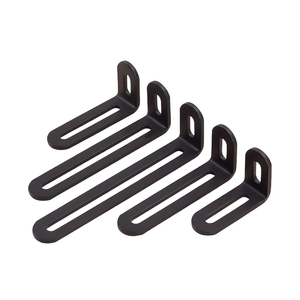 Support triangulaire réglable en acier inoxydable noir pour fixation <span class=keywords><strong>d</strong></span>'<span class=keywords><strong>angle</strong></span> droit à 90° avec trou long pour meubles - Product Image 1