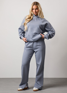 Pantalons et pantalons pour femmes avec logo personnalisé Blue Mist Terry Fleece Soft Touch Fabric 100% Cotton Sweatpants Straight Leg Joggers pour femmes - Product Image 6