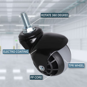 Roue pivotante en acier de 2 pouces avec revêtement électrolytique, tige de 3/8 po, double roulement à billes, usage léger - Product Image 3