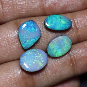 16 Carat Lot Australian Opal Doublet Cabochon Multi <b>Fire</b> Opal Doublet for Jewelry Making Wholesaler Price - Product Image 1