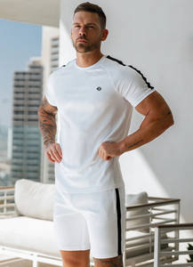 Camiseta de Jersey Hip Hop para Hombre, Talla Grande, 100% Algodón, Diseño en Blanco, Cuello Redondo, Holgada, Larga, 200 g/m², Panel de Contraste Sólido, de Secado Rápido - Product Image 6