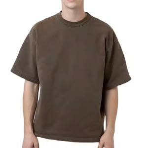 À la mode disponible nouveauté été coton hommes T-shirts surdimensionné coupe ample solide noir Design personnalisé hommes T-shirts - Product Image 1