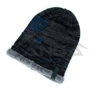 Sombrero de punto de invierno para hombre, sombreros sueltos gruesos de terciopelo de Color sólido, sombreros de terciopelo personalizados al por mayor - Product Image 2