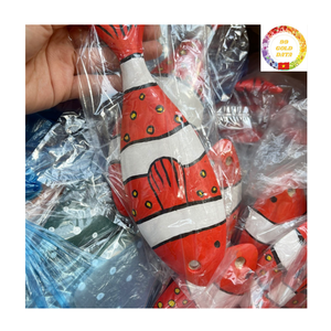 Rustic Wooden Fish Handmade Vietnam Carved Ornament Perfect for Nautical Wall Decor Garden and Cafe Spaces - Product Image 1