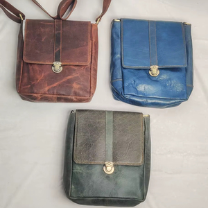 Latest Designer Full Grain Travel Shoulder <b>Bag</b> Genuine Crunch Leather Messenger <b>Bag</b> Designer <b>Small</b> Crossbody <b>Bag</b> for <b>Men</b> - Product Image 1