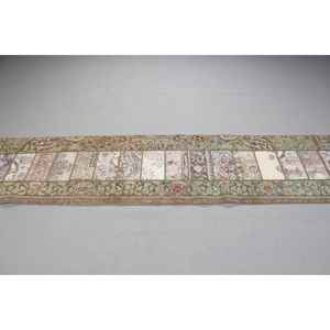 Alfombra Vintage de 2x9 pies, Alfombra Turca de Lana con Camuflaje Verde - Product Image 3