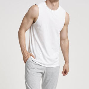 Venta al por mayor de alta calidad en blanco hombres tanque ácido lavado camiseta sin mangas hombres deporte gimnasio camiseta sin mangas lavado con ácido camiseta sin mangas para hombres - Product Image 2
