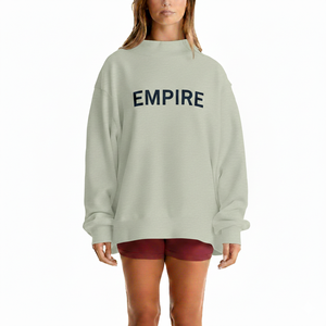 Women Long Sleeve Oversized Mockneck Winter Loose Fit Casual <b>Top</b> Front Design Modern Street Style for Comfortable Everyday Wear - Product Image 1