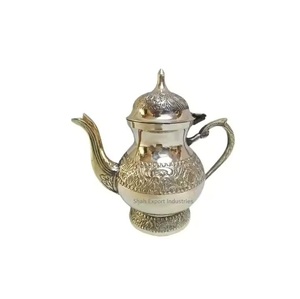 Latón metálico de alta calidad, café árabe, Dallah, acabado plateado para utensilios de cocina, teteras de té y café de mesa - Product Image 1