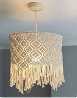 Lampe suspendue en macramé PineCraft International avec LED, design moderne pour la décoration de la maison, du restaurant, du bar, fabriquée en Inde
