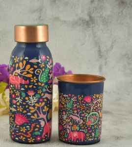 Enamel Finishing Copper <b>Water</b> <b>Bottle</b> For Storage <b>Hot</b> <b>Water</b> Drinking 100% Pure Copper <b>Bottle</b> Kitchenware Fruits juice Storage - Product Image 6