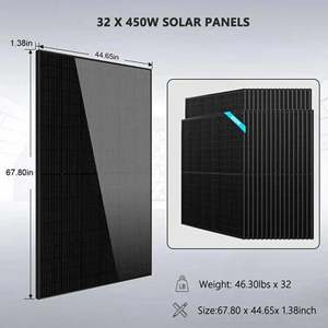 Sungoldpower ชุดแผงเซลล์แสงอาทิตย์, 48VDC 20kW SGR-20K30E 120โวลต์/240โวลต์ Lifepo4 30.72kWh แบตเตอรี่ลิเธียม32x450วัตต์แผงโซลาร์ MPPT - Product Image 5