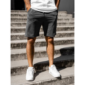 <b>Mens</b> casual <b>fleece</b> <b>shorts</b> with soft cotton blend fabric and elastic waistband comfortable for home or street wear - Product Image 1