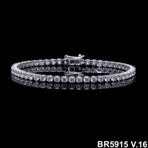 Pulsera de tenis de corte brillante redondo de cuatro puntas de 5ct, diamantes cultivados en laboratorio, pulseras de diamantes elegantes chapadas en rodio de oro de 14K, brazaletes - Product Image 4