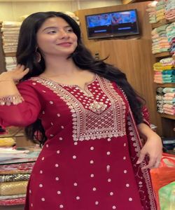 ชุดเดรสปักลายแบบอินเดียสำหรับเจ้าสาวชุดเดรสผ้าฝ้ายพิมพ์ลายทางการสำหรับเด็กผู้ชายชุดเดรสเจ้าสาว - Product Image 5