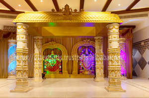 Pilar de Ganesh del sur de la India, decoración Mandap de boda, configuración desmontable tallada de fibra de vidrio elegante tradicional para matrimonios del Reino Unido - Product Image 6