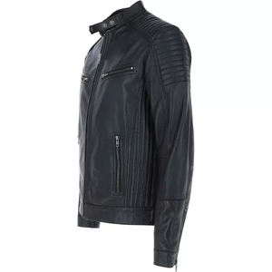 Chaqueta de cuero genuino de motorista para hombre, abrigo de cuero estilo moto con cremallera, chaquetas nuevas bordadas personalizadas de alta calidad 2025 - Product Image 3
