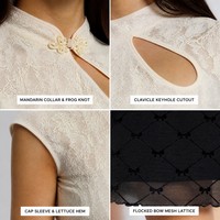 Ensemble deux pièces OEM pour femme, dentelle florale, manches courtes, col à découpe, jupe midi en maille, logo personnalisé