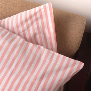 Taie de coussin carrée américaine tissée à rayures teintes en fil recyclé taies d'oreiller personnalisées pour la maison hôtel hôpital - Product Image 1