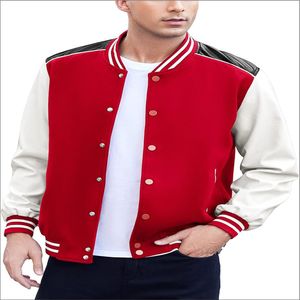 Chaqueta de cuero de bombardero vintage personalizada para hombre, chaqueta de béisbol universitaria de lana con logotipo superbordado unisex para hombre - Product Image 1