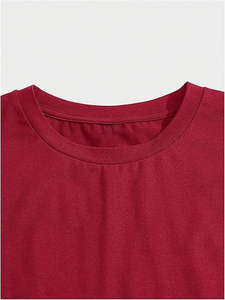 Última colección de Camiseta estampada de gran tamaño para hombre, camiseta de serigrafía de punto de algodón 100% de Color sólido para hombre - Product Image 4