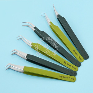 Nouvelle arrivée Pince à cils incurvée de haute qualité à pointe en fibre Autres cils et outils Pince à cils Pince à cils à 90 degrés - Product Image 1