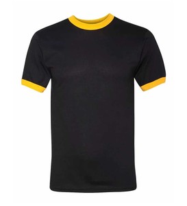 Next Level T-shirts unisexes gris chiné/noir pour hommes T-shirt unisexe en jersey fin - Product Image 2