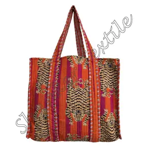 Bohemian Kantha Stijl Avondtas Voor Vrouw Mooie Indianenblok Bedrukte Schoudertas Bedrukt Boodschappentas