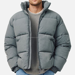 Chaqueta acolchada de nailon de alta calidad para mujer, chaqueta acolchada con cremallera y cuello levantado, ropa de invierno y ropa de calle para hombre - Product Image 1