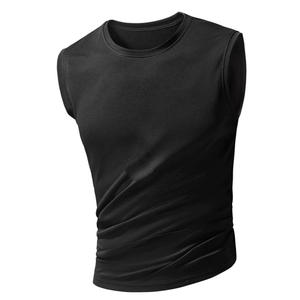 Débardeur de gymnastique personnalisé en polyester à séchage rapide pour hommes, vêtements de sport respirants en coton et en tricot de style décontracté - Product Image 4