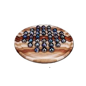 Jeu de solitaire en bois traditionnel fait à la main pour enfants Design unique avec combinaison de 2 bois pour les saisons d'hiver et d'été - Product Image 1