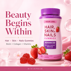 Complément alimentaire en gommes à la biotine haute puissance, marque privée, avec biotine <span class=keywords><strong>et</strong></span> multivitamines pour des <span class=keywords><strong>cheveux</strong></span>, une peau <span class=keywords><strong>et</strong></span> des ongles sains - Product Image 1