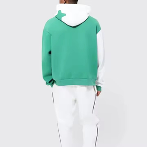 Custom Logo Streetwear Heavy <b>Weight</b> French Terry 3d Printing Patchwork <b>Blank</b> Vintage Pullover Men's Hoodies - Product Image 2