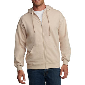 Sudadera con Capucha Informal de Algodón Combinado con Cierre Completo, Sudadera Holgada de Felpa con Cordón, Sudadera Vintage de Gran Peso - Product Image 1