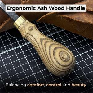 เข็มเย็บหนังปลายแหลมหลอมจากเหล็กคาร์บอนชุบแข็งเครื่องมือเย็บแบบด้ามหนัง - Product Image 2