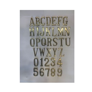 Lettres et chiffres en laiton de qualité supérieure, signalétique décorative personnalisée pour portes, murs, enseignes d'adresse et utilisation en bâtiment commercial - Product Image 1