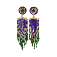 Pendientes de cuentas cristianos de Martes Grueso, chapados en oro de 24 quilates, con forma de corazón, accesorio imprescindible para mujer, bodas y compromisos