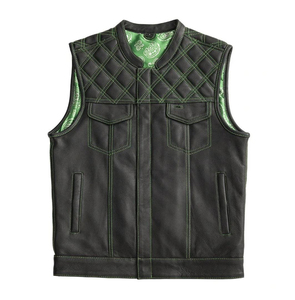 Chaleco de Cuero Genuino Premium al por Mayor para Hombre, Chaleco de Motociclista Personalizado, Chaleco de Cuero Estilo Occidental - Product Image 1