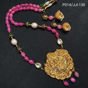 Ensemble de pendentifs temple en or fin avec boucles d'oreilles accessoires de bijoux en cuivre avec perle plaqué or pour dames cadeau parfait - Product Image 5