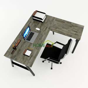 Bureau contemporain minimaliste en forme de L ACONCEPT HBAC020 160x150, assemblage requis pour une utilisation au bureau - Product Image 3