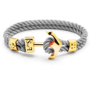 Anchor <b>Bracelet</b> Gold with Marine <b>Rope</b> - Product Image 2