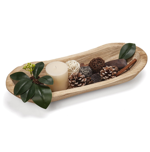 Tazón de Vela decorativa de masa de madera Natural, forma rectangular, tazón de frutas de madera hecho a mano 100%, diseño moderno, superventas - Product Image 1