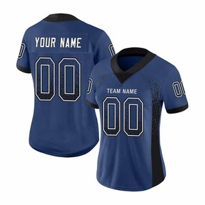 Maillot de football pour hommes adultes de la meilleure qualité, bleu marine, col en V, manches courtes, équipe de club, maillot de football américain - Product Image 2