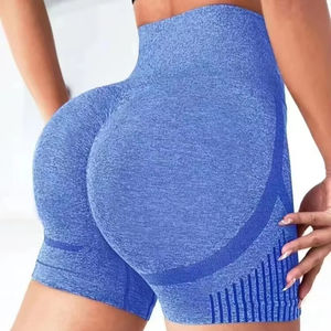 Pantalones cortos de Yoga de cintura alta elástica para mujer, estampado que absorbe el sudor, ropa de entrenamiento de talla grande teñida - Product Image 1