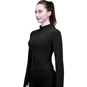 Womens Stretchy Top Full Zip Lightweight <b>Jacket</b> Soft <b>Yoga</b> Activity Wear Comfort Nylon Spandex Fabric Blend - Product Image 1