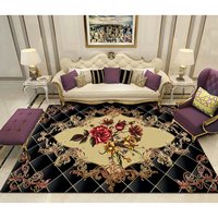 Moderner Geometrischer Kristallvelours-Teppich Maßgefertigter Großflächenteppich mit Gepunkteter Rutschfester Unterseite für Esszimmer und Schlafzimmer