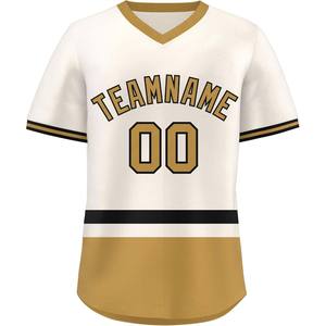 Camiseta de béisbol y softbol con sublimación personalizada, ropa deportiva de malla transpirable con cuello en V y letras de sarga fabricadas a granel - Product Image 2