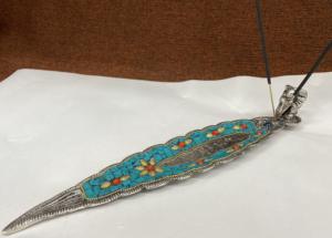 Quemador de incienso de larga duración, accesorio hecho a mano, chapado en plata, 9 pulgadas, último diseño - Product Image 6