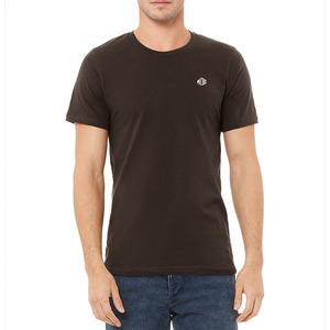 Camiseta de Cuello Redondo para Hombre con Logotipo de Marca Personalizado al por Mayor, Color Café, Algodón de Punto Sencillo, Manga Corta, Ropa de Moda - Product Image 1