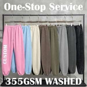 Vente en gros 355GSM 100% coton pantalon de survêtement unisexe nouvelle mode 3D bouffée imprimé pantalon Hip Hop Style taille moyenne pour hommes - Product Image 2